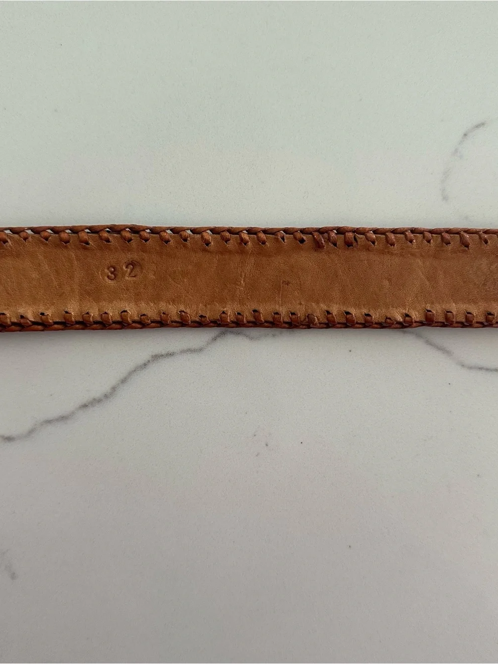Anthropologie Vintage Embroidered Leather Belt Camel Multicolor Size 32 / M